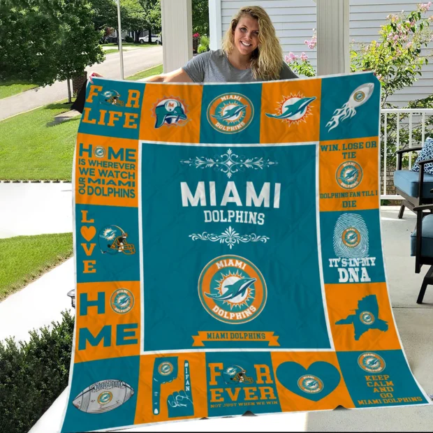Miami Dolphins Pride Quilt Blanket