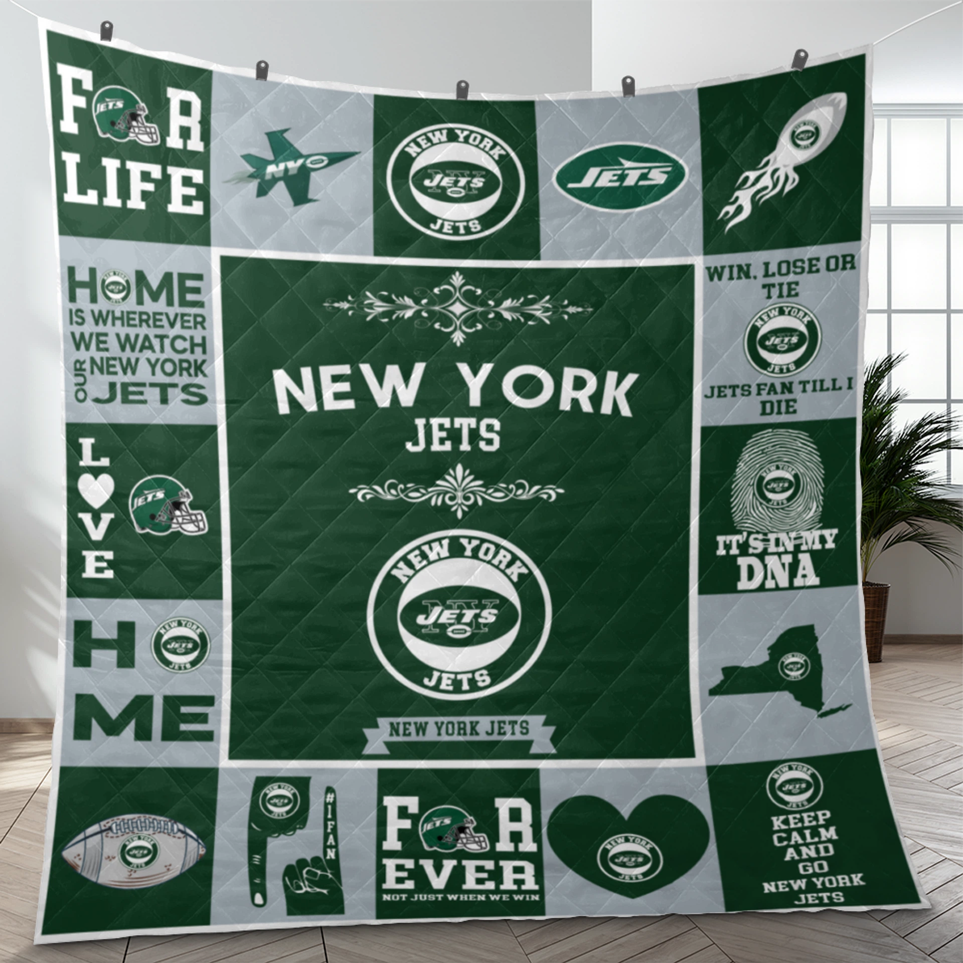 New York Jets Pride Quilt Blanket - Image 3